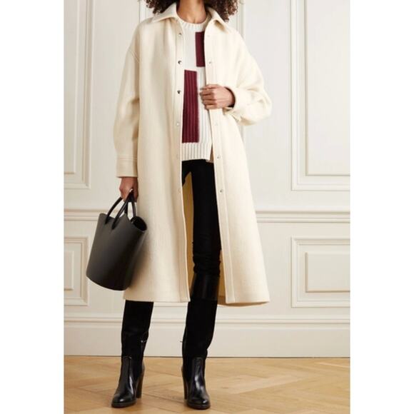 Iro Paris Wool Blend Brushed-Twill Kizzu Coat Cream...